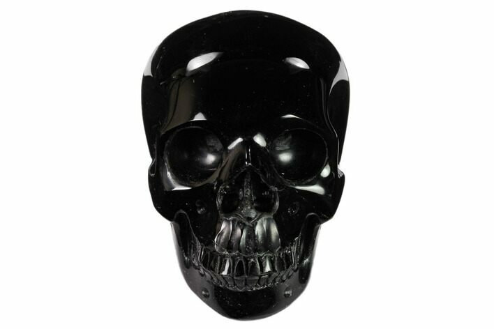 Realistic, Polished Black Obsidian Skull #151038